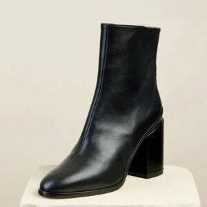 Dear Frances Spirit Heeled Boot Black Leather Size 40 9M